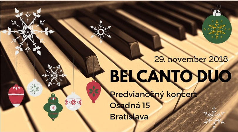 Predvianočný koncert dvojice BELCANTO DUO – 28/11/2018